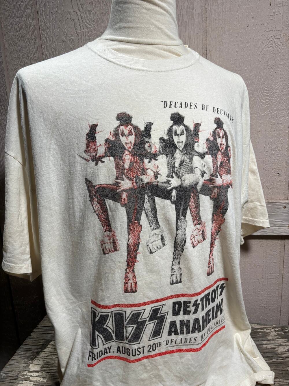 KISS Cream Anaheim T-Shirt Size 2XL Official NEW
